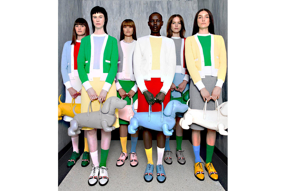 A new meaning for doggie bag, compliments of designer Thom Browne.