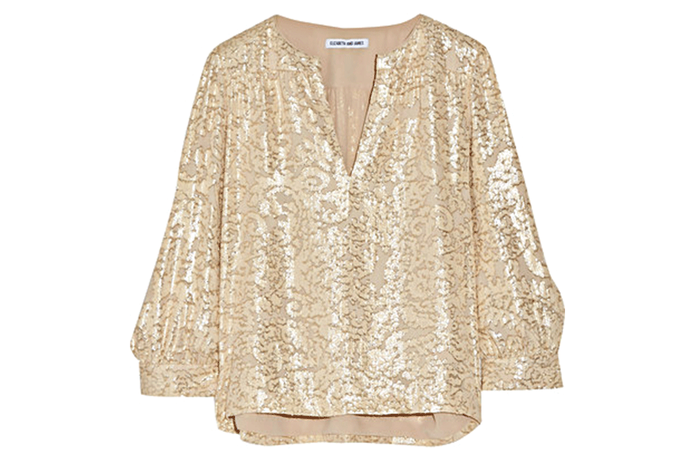 Elizabeth and James silk blouse with gold threads.