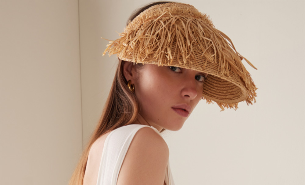 Lola Hats' raffia fringe visor