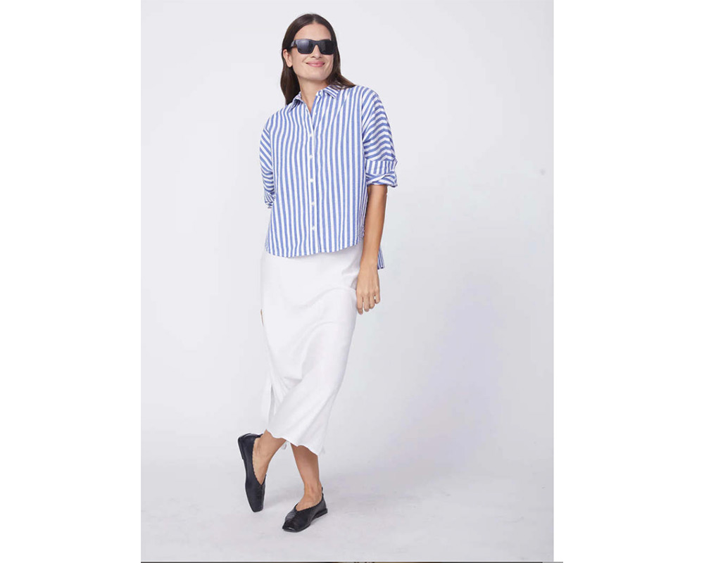 Blue-and-white striped shirt from Garmentory