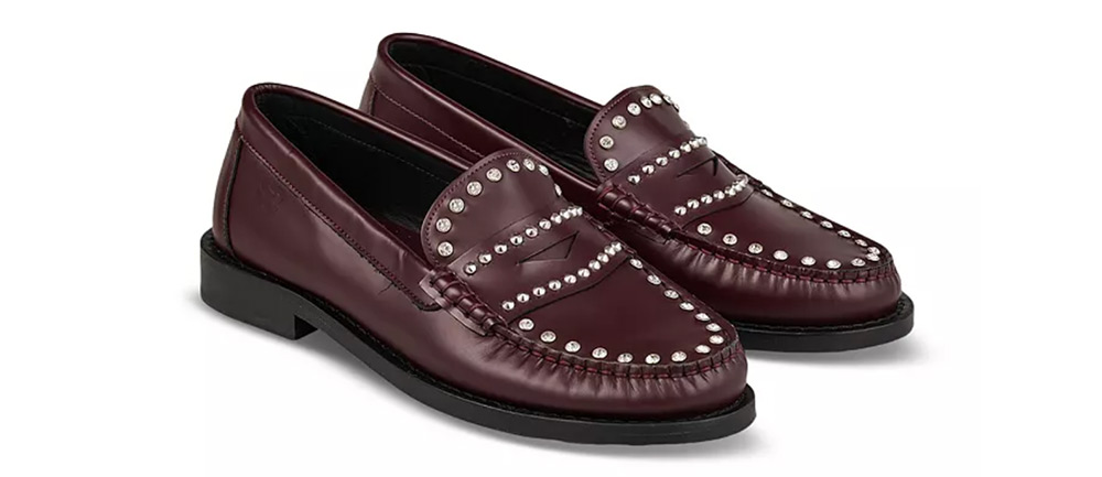 Sandro Paris rhinestone-studded leather loafers