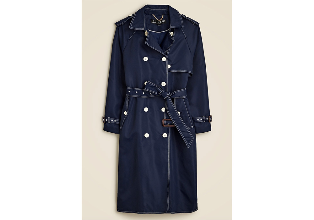 J.Crew navy blue relaxed trench coat 