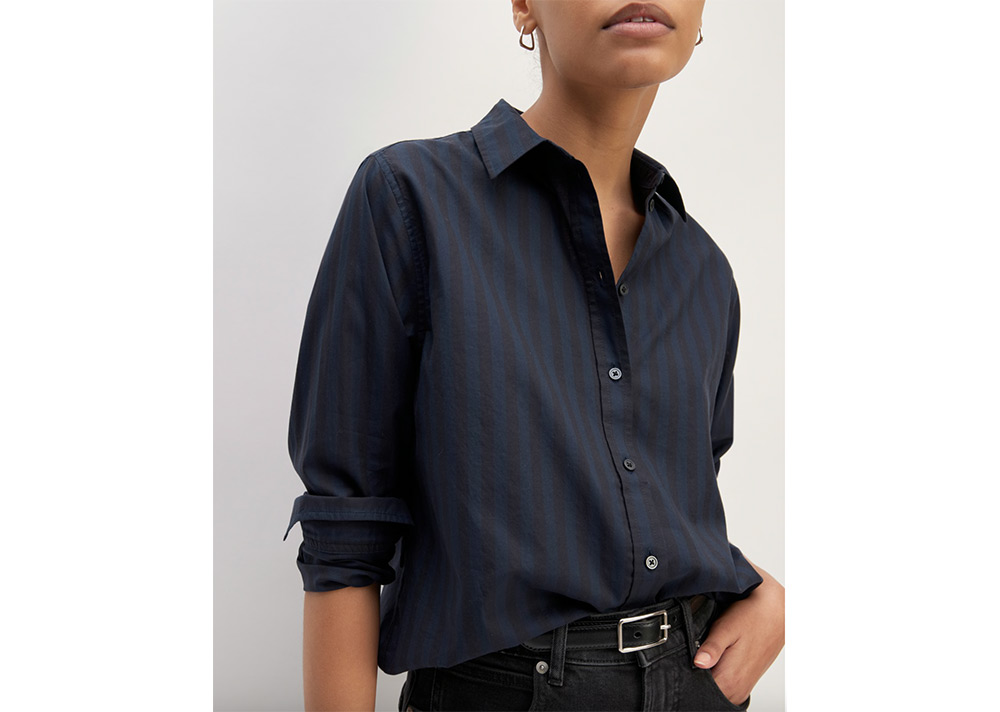 Everlane navy and black shirt