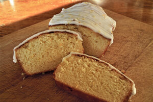 slices of iced pound cake