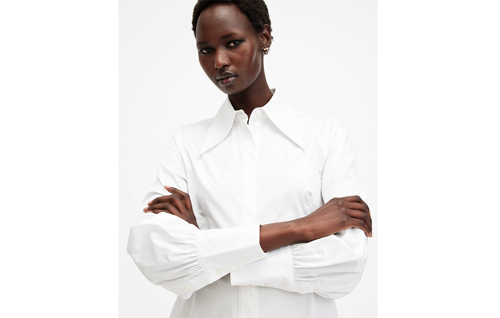 All Saints pointed-collar shirt