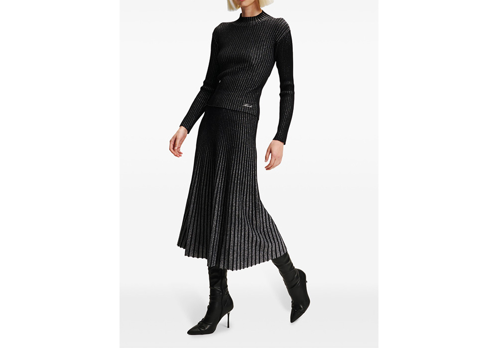 Karl Lagerfeld metallic pleated skirt 