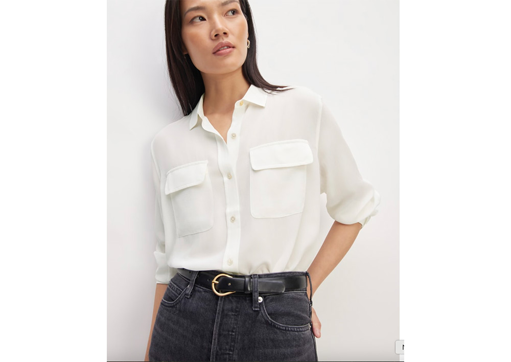 Everlane washable silk shirt