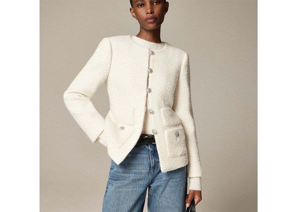 J. Crew posh textured white jacket