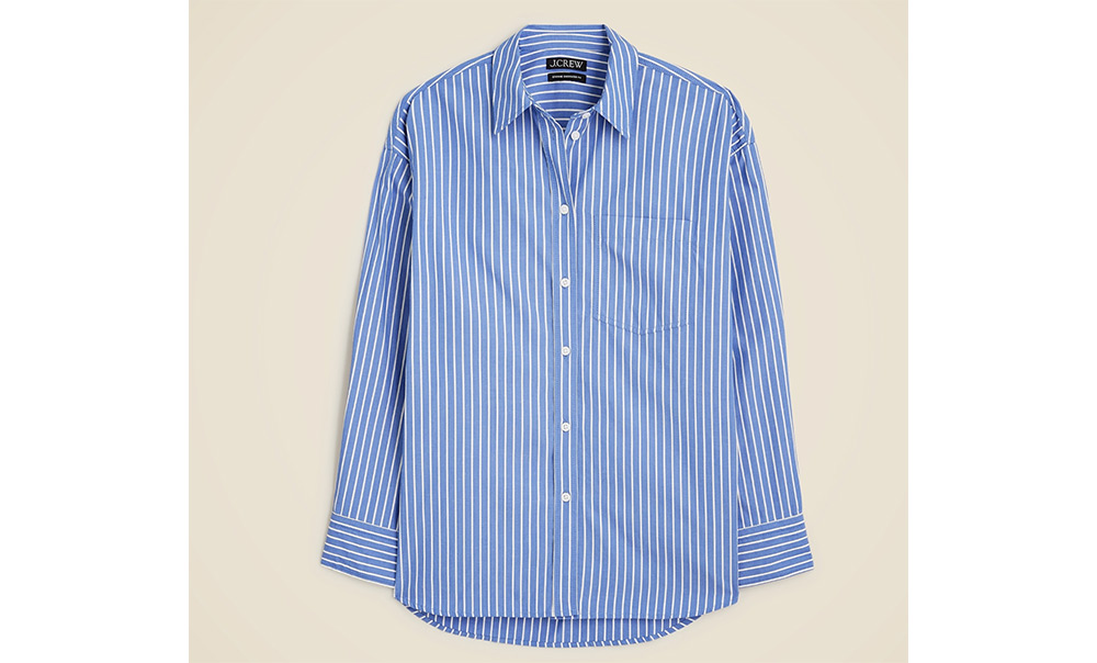 Striped poplin shirt from J. Crew