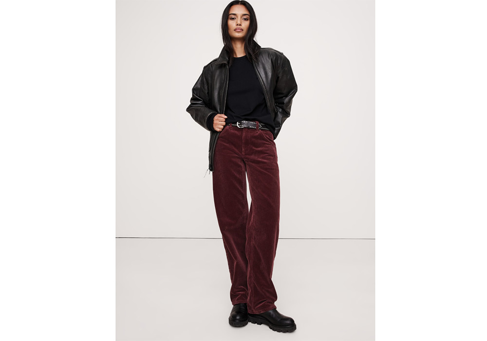 Slouchy burgundy cords