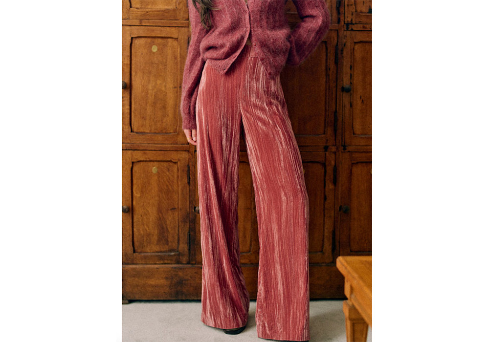 Rosewood pink velvet pants from Sezane